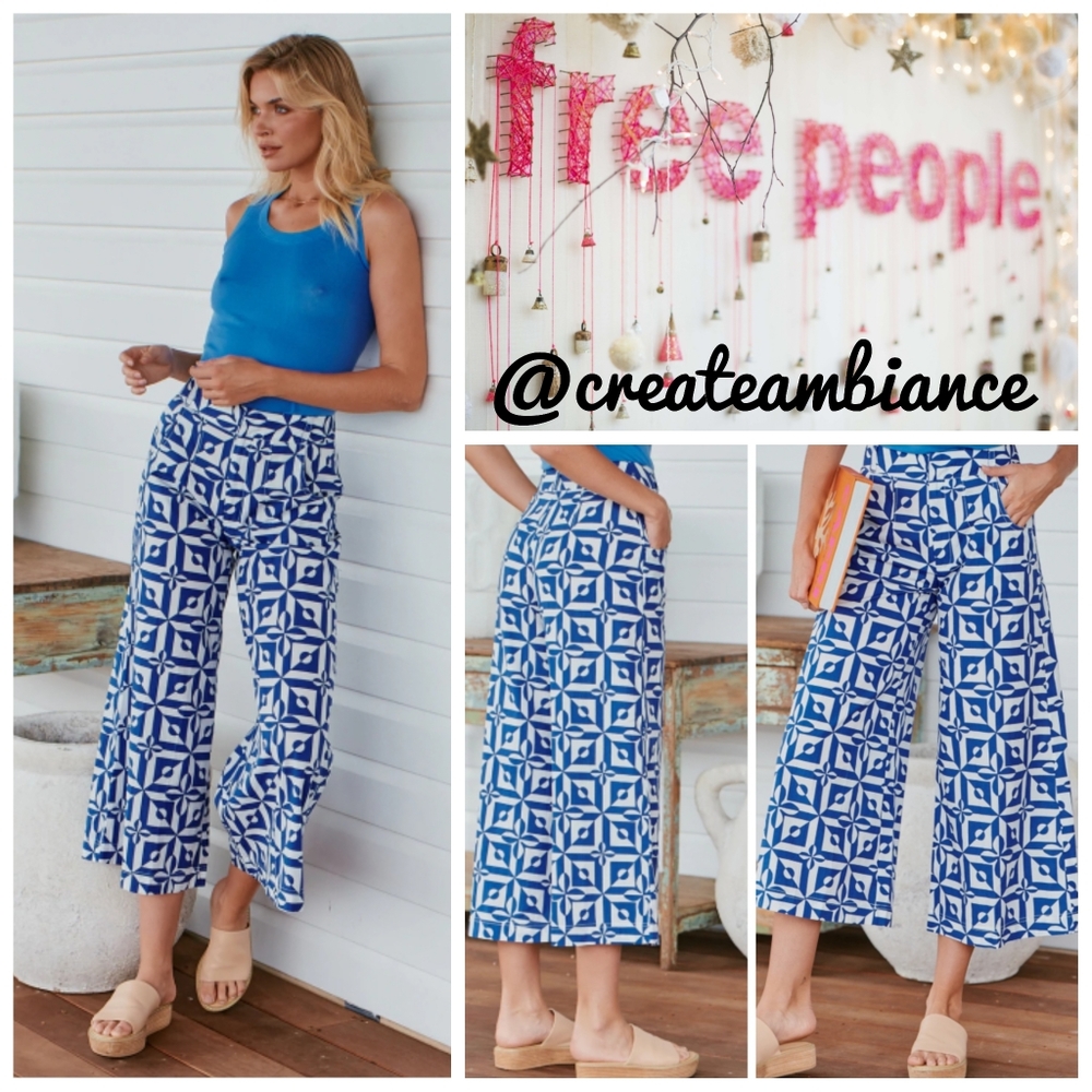 Free People Cropped Print Pants